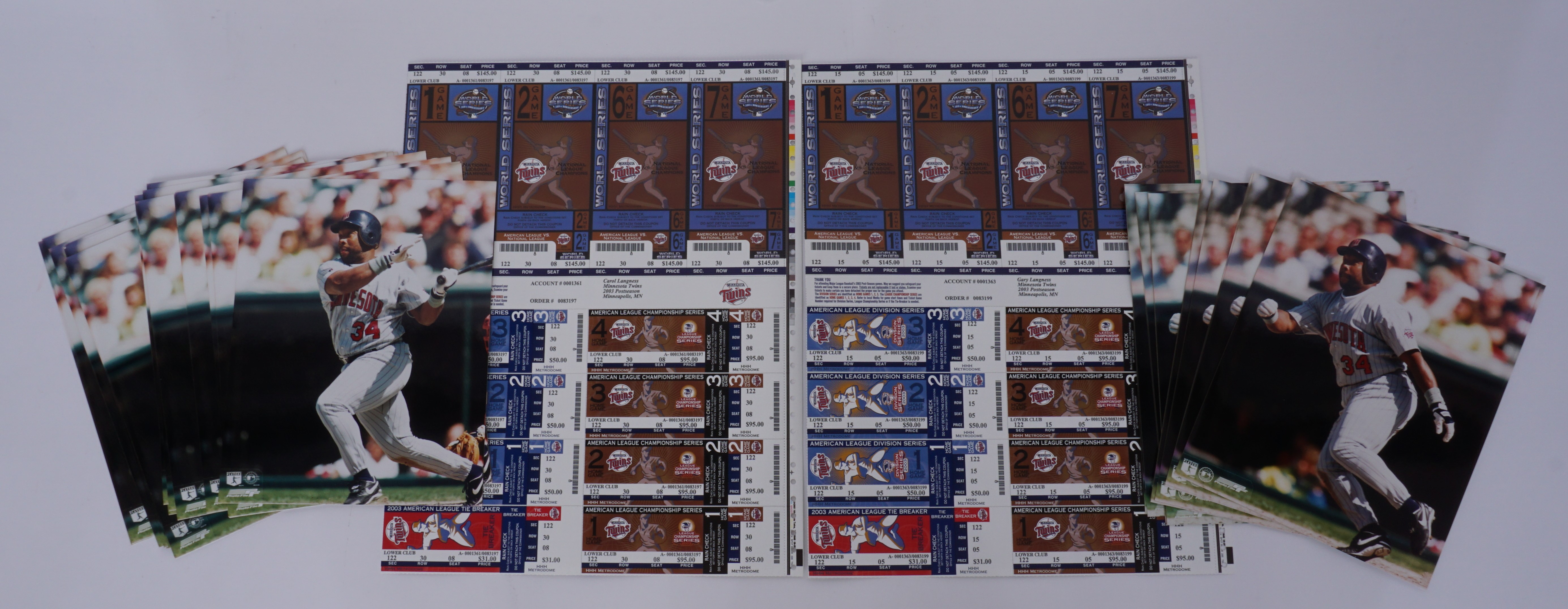 Lot Detail Minnesota Twins Collection of Playoff Tickets & Kirby
