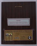 Richard Petty Autographed Plaque LE #1463/4300