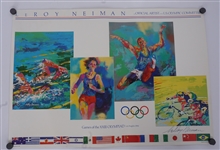 Lot of 2 LeRoy Neiman & Dan Jansen Autographed Olympic Posters Beckett