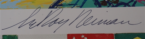 Lot of 2 LeRoy Neiman & Dan Jansen Autographed Olympic Posters Beckett