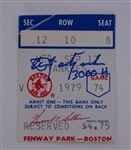 Carl Yastrzemski Autographed 3,000th Hit Ticket Stub JSA
