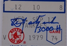 Carl Yastrzemski Autographed 3,000th Hit Ticket Stub JSA