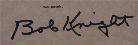 Bobby Knight Autographed Basketball Letter Steiner