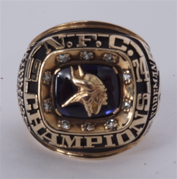 Chuck Foreman 1974 Minnesota Vikings NFC Championship 10K Gold & Diamond Ring