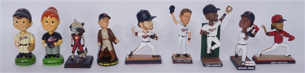 Lot of 9 Minnesota Twins Bobbleheads