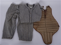 Pre-1915 Flannel Baseball Jersey/Pants & Pre-WWII Catchers Chest Protector
