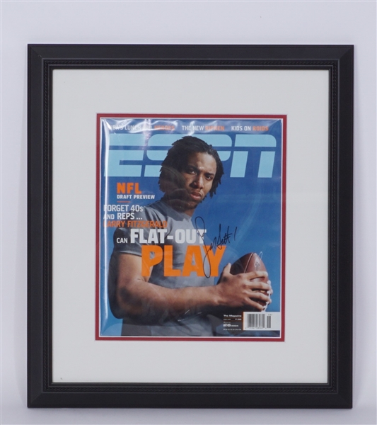 Larry Fitzgerald Autographed & Framed ESPN Magazine Cover JSA LOA
