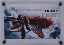 Donald Trump Autographed "Make America Great Again" 12 x 18" Artwork PSA/DNA