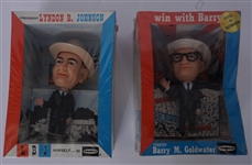 Lot of 2 Lyndon B. Johnson & Barry M. Goldwater Vintage 1964 Remco 6" Figures