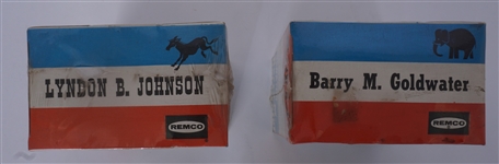 Lot of 2 Lyndon B. Johnson & Barry M. Goldwater Vintage 1964 Remco 6 Figures