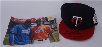 Miguel Sano 2013 Futures Game Used Autographed & Inscribed Hat w/ 8x10 Photo MLB