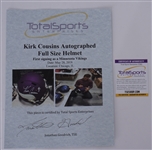 Kirk Cousins Autographed Minnesota Vikings Full Size Replica Helmet w/ Plastic Case