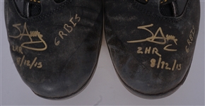 Miguel Sano 2015 Minnesota Twins Game Used & Autographed Cleats From Rookie Season 2 HR Game w/ JSA LOA & Player Provenance