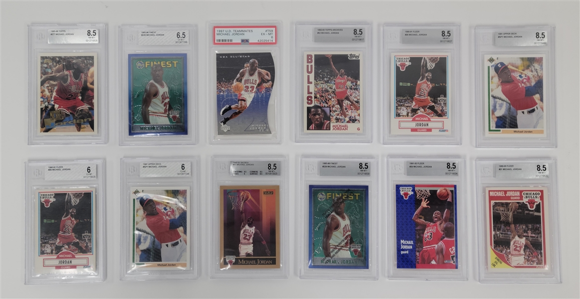 Lot of 12 Michael Jordan Graded Cards 