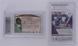 Lot of 2 Justin Jefferson & Randy Moss Graded Rookie Cards
