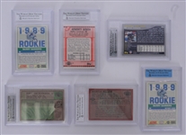 Lot of 6 NFL Running Back Greats Graded Rookie Cards w/ Sanders & Smith