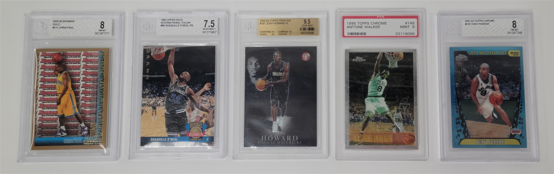 Lot of 5 Graded Basketball Rookie Cards w/ Chris Paul & Shaq