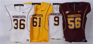 Lot of 4 Minnesota Gophers Game Issued Football Jerseys