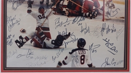 1980 USA Hockey Miracle Team Signed & Framed 16x20 Photo w/ Herb Brooks Beckett LOA