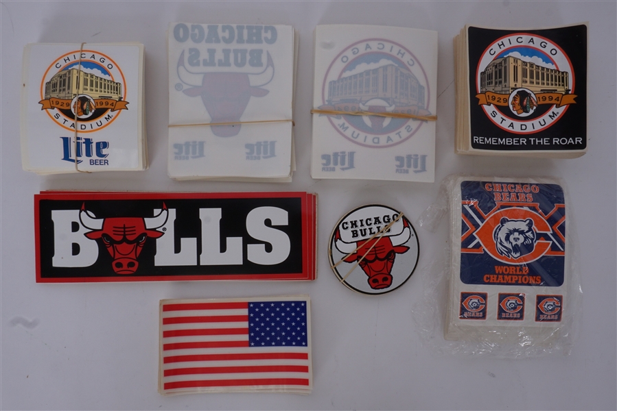 Large Collection of Chicago Sports Stickers