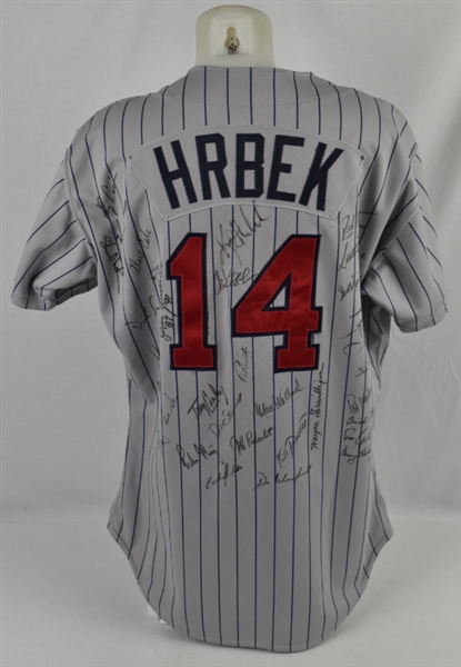 Kent Hrbek 1989 Signed Photo Matched Game Used & Team Signed Jersey  
