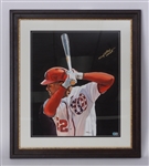 Juan Soto Original Autographed James Fiorentino 16x20 Watercolor Painting Framed 25x29 w/ Fiorentino LOA & Beckett