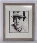 Cal Ripken Jr. Original Autographed James Fiorentino 11x14 Watercolor Painting Framed 18x22 w/ Fiorentino LOA