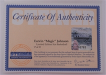 Magic Johnson Autographed & Multi-Inscribed Spalding NBA Basketball LE #17/32 w/ Plastic Display Case Steiner