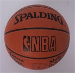 Magic Johnson Autographed & Multi-Inscribed Spalding NBA Basketball LE #17/32 w/ Plastic Display Case Steiner