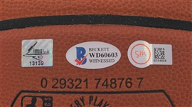 Shaquille O'Neal Autographed & Multi-Inscribed Spalding NBA Basketball w/ Plastic Display Case Beckett