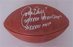 John Elway Autographed & Inscribed "The Duke" Football w/ Plastic Display Case