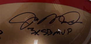 Jerry Rice & Joe Montana Dual Autographed & Inscribed San Francisco 49ers Full Size Authentic Helmet w/ Plastic Display Case Beckett