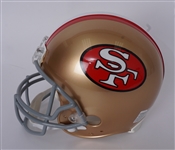 Jerry Rice & Joe Montana Dual Autographed & Inscribed San Francisco 49ers Full Size Authentic Helmet w/ Plastic Display Case Beckett