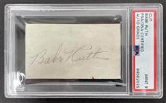 Babe Ruth Autographed Cut Signature PSA/DNA Mint 9