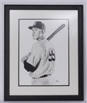 Aaron Judge Original James Fiorentino 14x18 Watercolor Painting Framed 22x27 w/ Fiorentino LOA