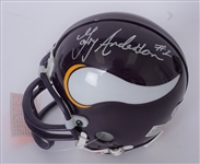 Lot of 2 Joe Flacco & Gary Anderson Autographed Mini Helmets + Flacco 8x10 Photo Beckett