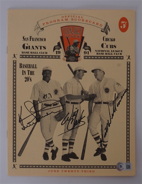 San Francisco Giants Autographed 1991 Turn Back the Clock Official Program w/ Will Clark Beckett LOA