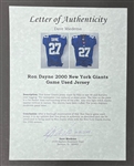 Ron Dayne 2000 New York Giants Game Used Rookie Year Jersey w/ Dave Miedema LOA