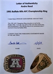 Andre Reed 1991 Buffalo Bills AFC Championship 10K Gold & Diamond Ring w/ LOA From Reed 