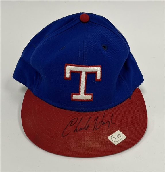 Charlie Hough 1980s Texas Rangers Game Used & Autographed Hat