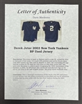Derek Jeter 2003 New York Yankees BP Used Jersey w/ Dave Miedema LOA