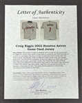 Craig Biggio 2002 Houston Astros Game Used Jersey w/ Dave Miedema LOA