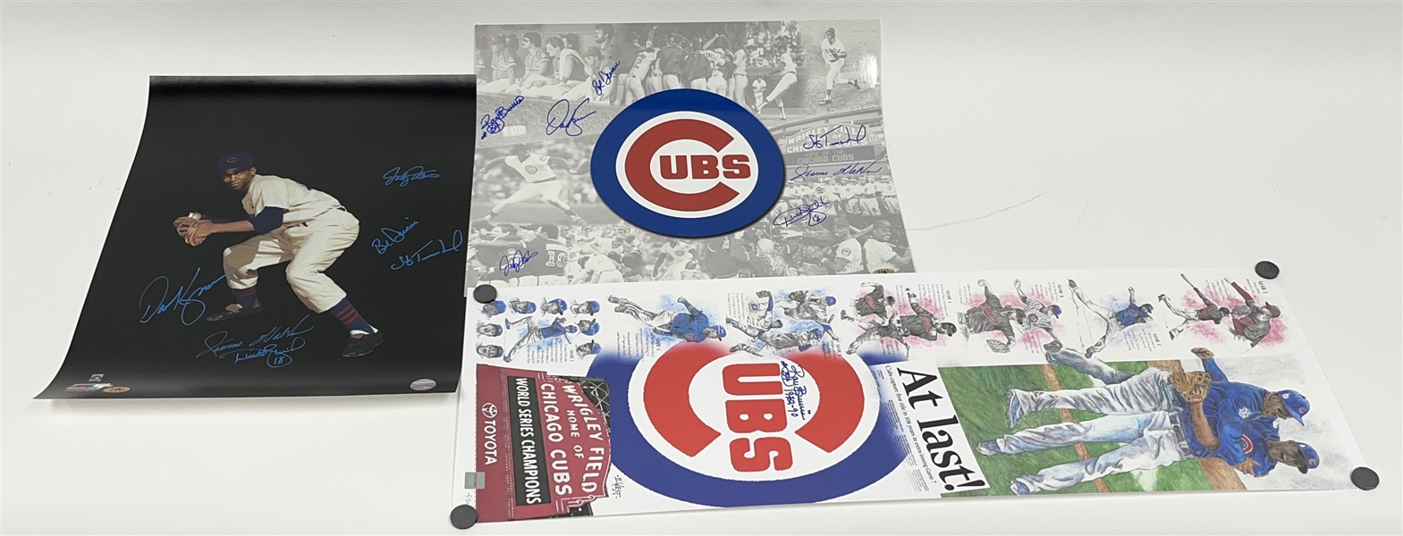 Lot of 3 Chicago Cubs Autographed Photos w/ Ray Burris