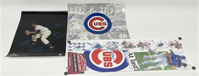Lot of 3 Chicago Cubs Autographed Photos w/ Ray Burris
