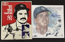 Lot of 2 New York Yankees Photos w/ Bobby Richardson Autographed Photo Beckett