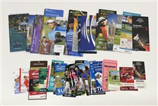 Collection of 45 Golf Tickets & Pairing Guides w/ U.S. Open