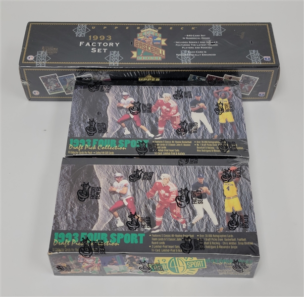 Lot of 3 Factory Sealed 1993 Various Sports Boxes & Sets