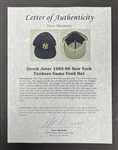 Derek Jeter c. 1995-96 New York Yankees Game Used Hat *Rookie Year* w/ Dave Miedema LOA