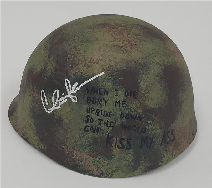 Charlie Sheen Autographed "Platoon" Movie Replica Army Helmet Beckett