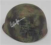 Charlie Sheen Autographed "Platoon" Movie Replica Army Helmet Beckett